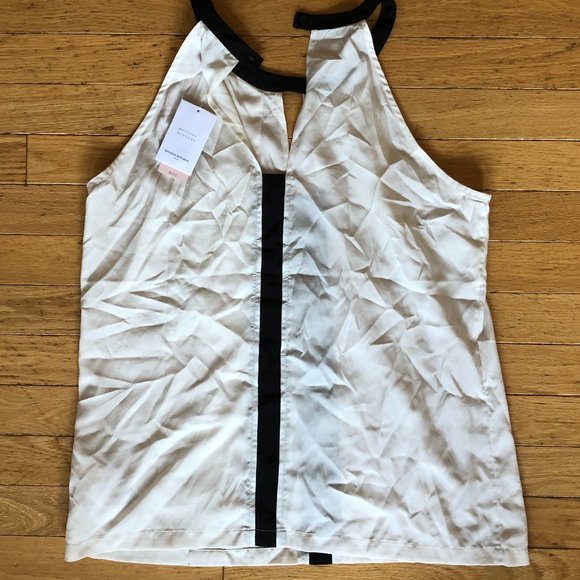 Brand New Women's Banana Republic Black and White Dressy Sleeveless Halter Top - Picture 2 of 7